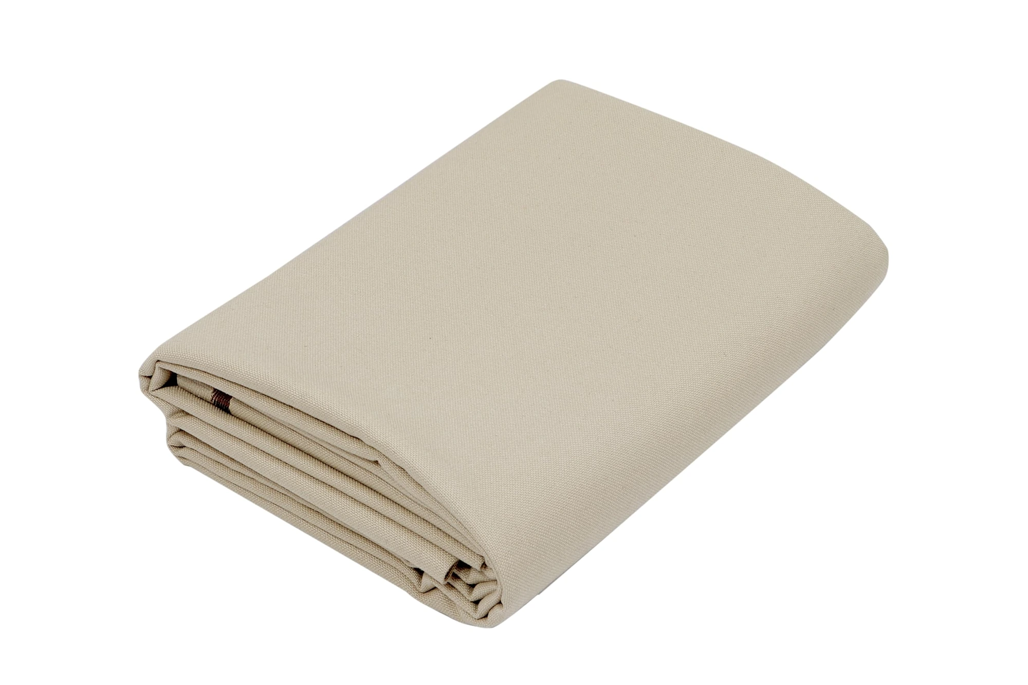 Folded soft beige cotton shalwar kameez fabric, ready for the tailor