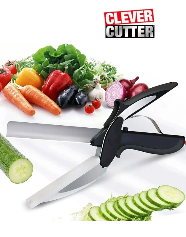 2-in-1 Kitchen Knife and Board combo tool, folded for storage