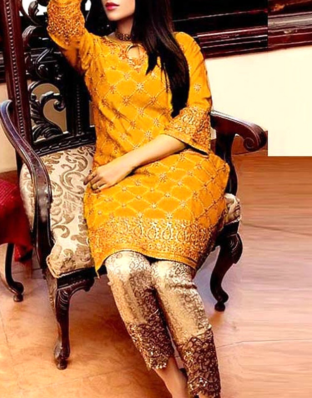 Unstitched Luxury Fancy Cotton Lawn Suit with Heavy Sequins Embroidery and Embroidered Bamber Chiffon Dupatta.